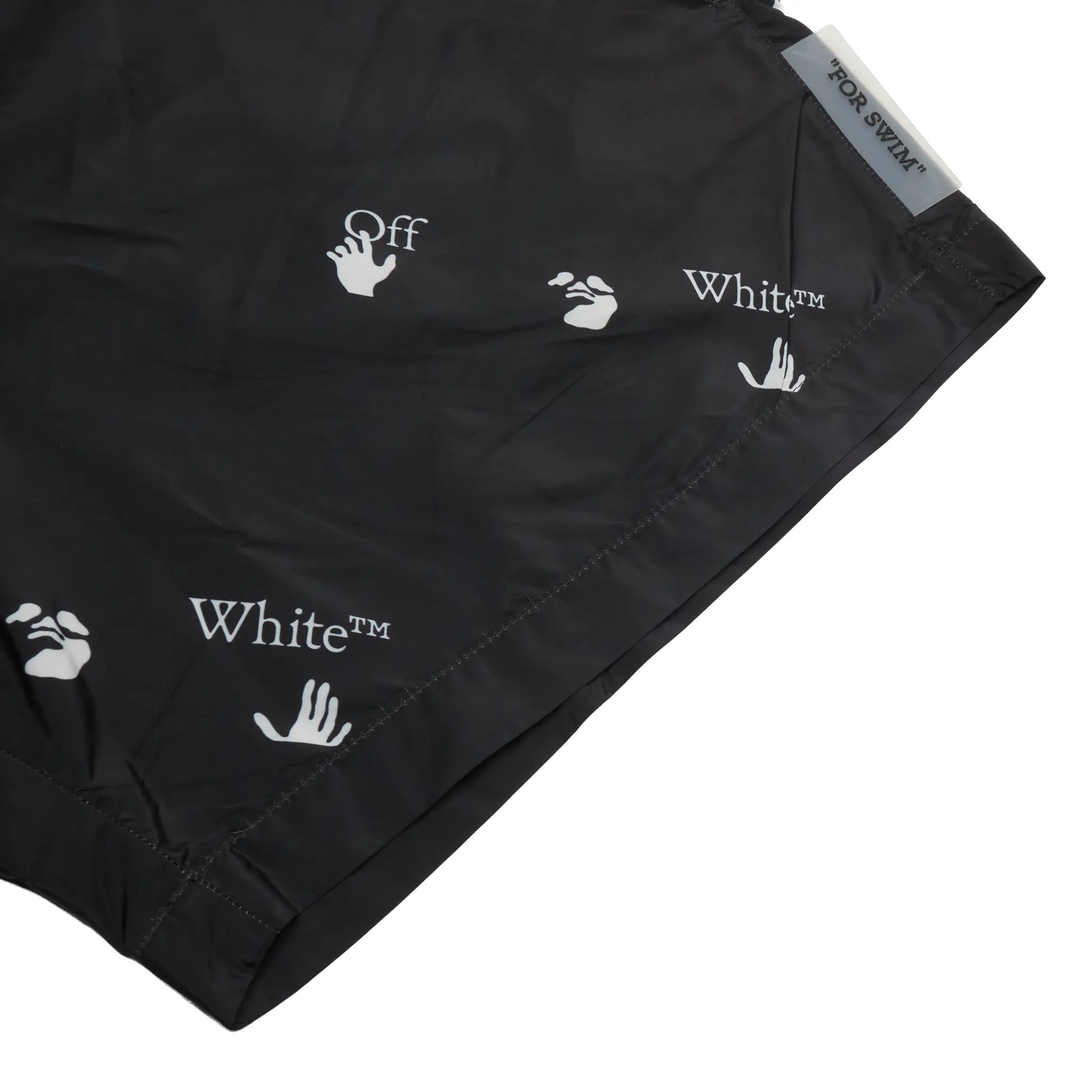 Detailed View of Preloved - Off-White Hands Off Print Black Swim Shorts OMFA003F21FAB0041001